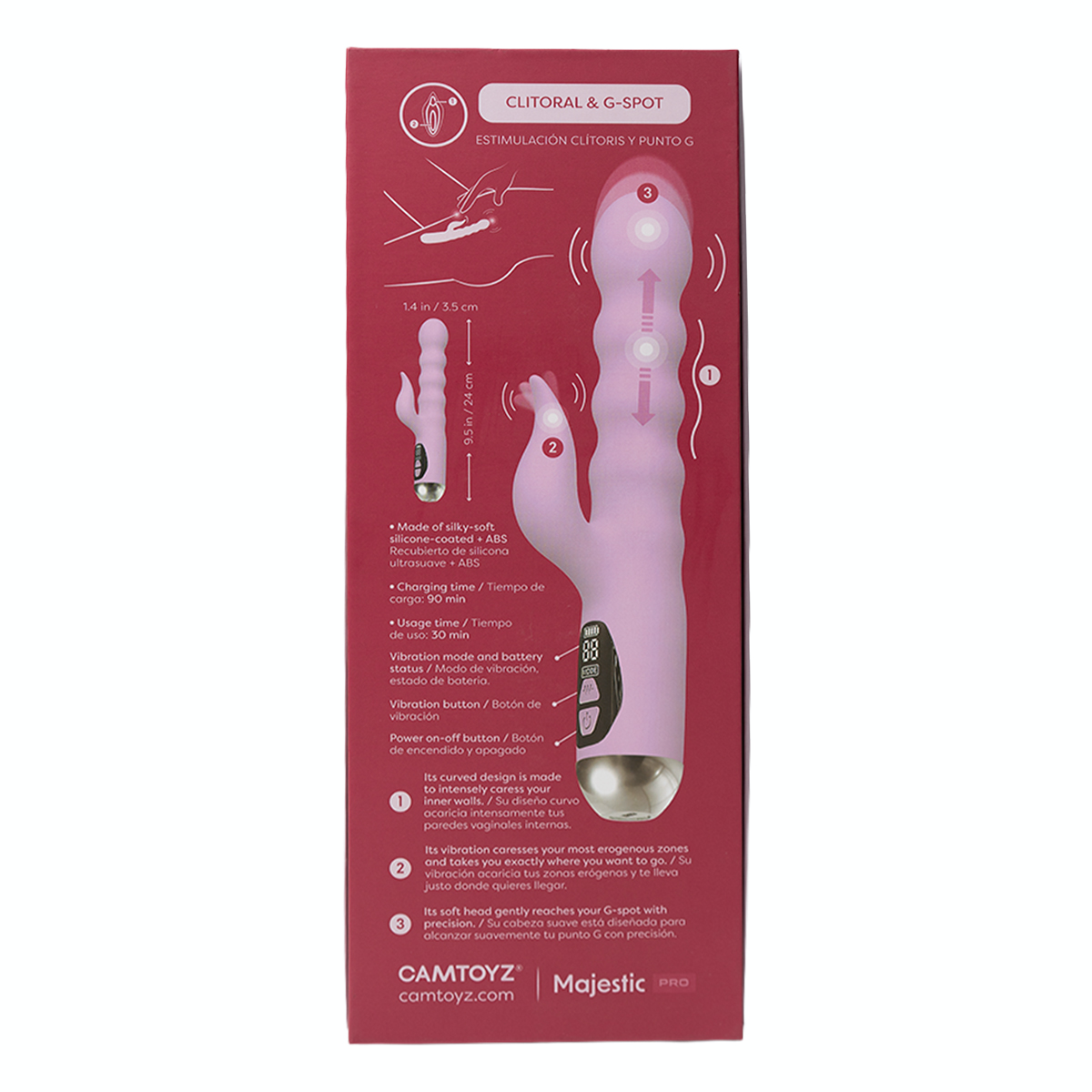 Estimulador de punto G y clítoris Vessa con Empuje - La Maleta Rosada Estimulador de Punto G