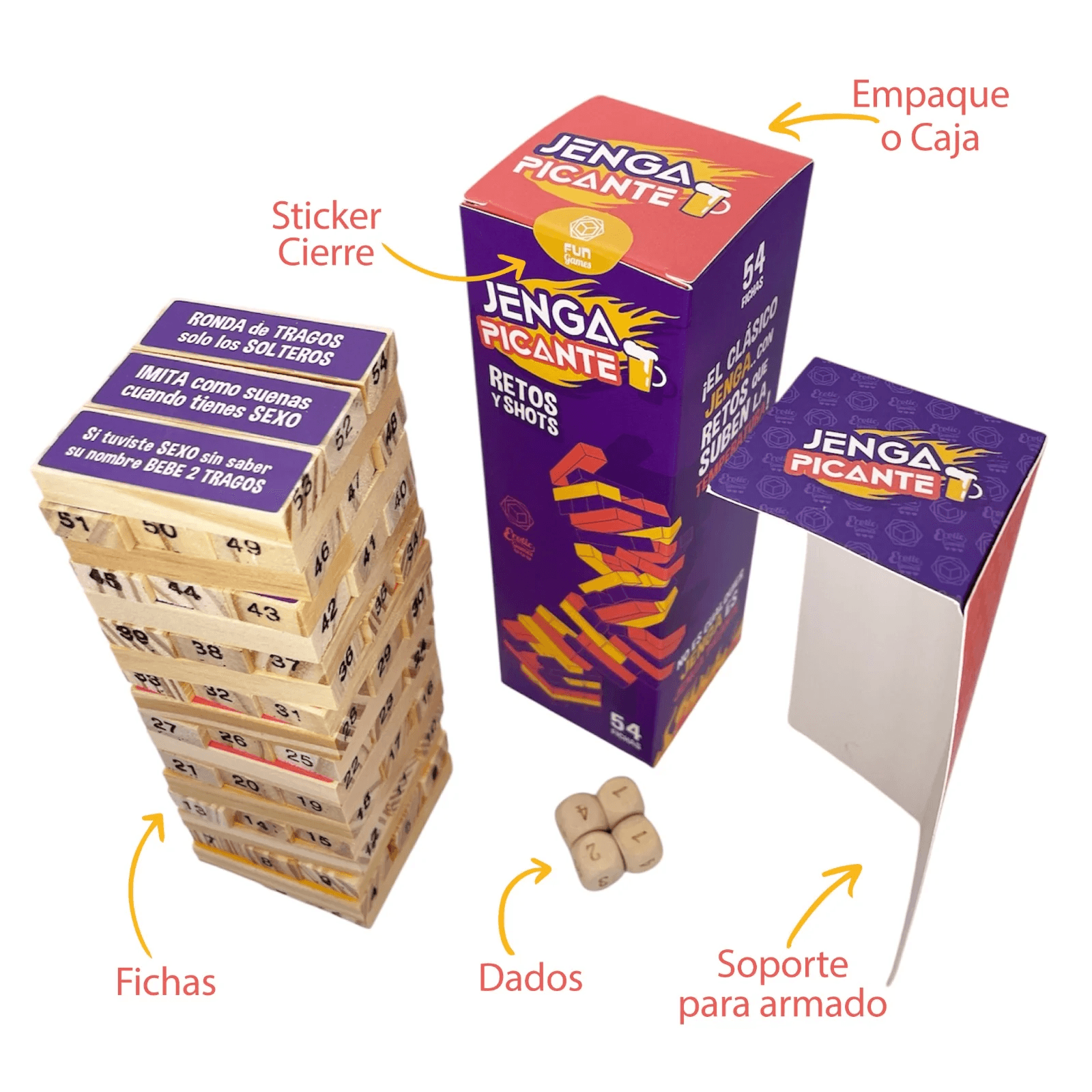 Juego Jenga Picante - La Maleta Rosada Juegos para Adultos