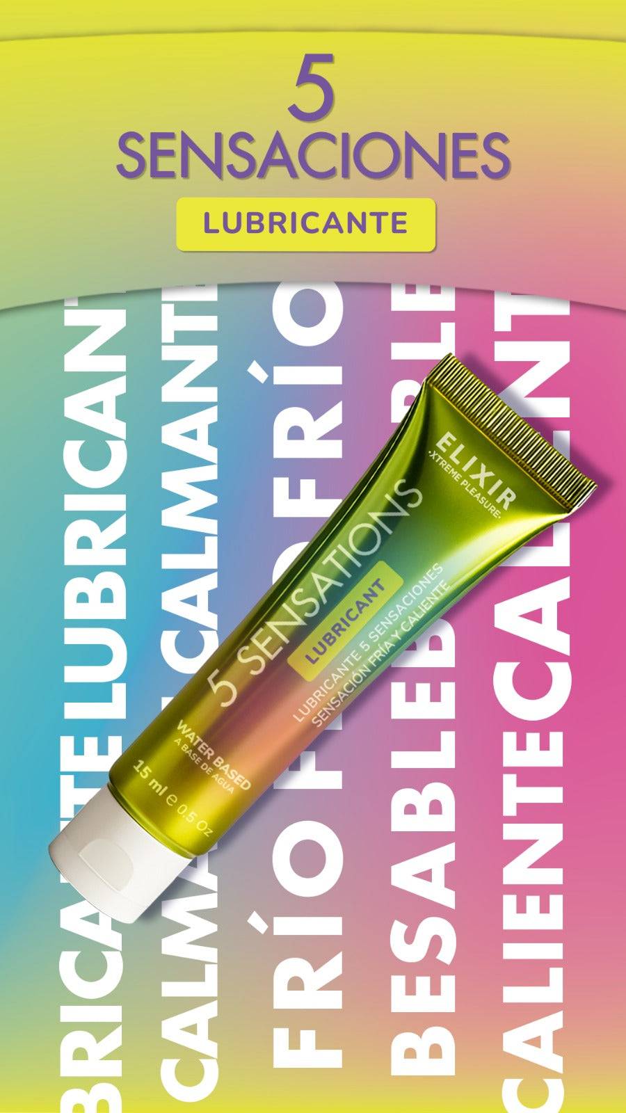 Lubricante 5 Sensaciones Elixir - La Maleta Rosada Gel Íntimo