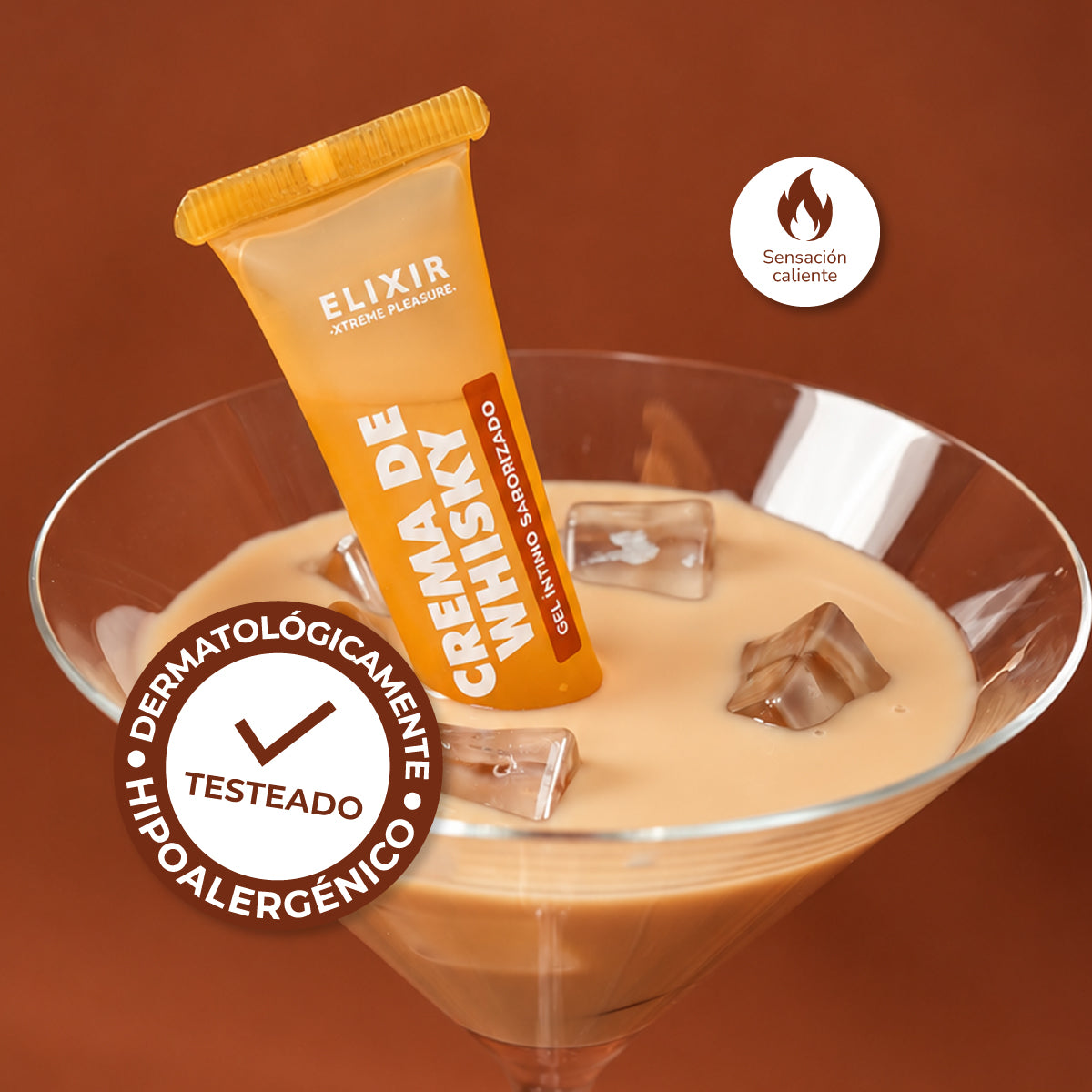 Lubricante Íntimo Saborizado Crema de Whisky Elixir 15 ml - La Maleta Rosada Sex Shop