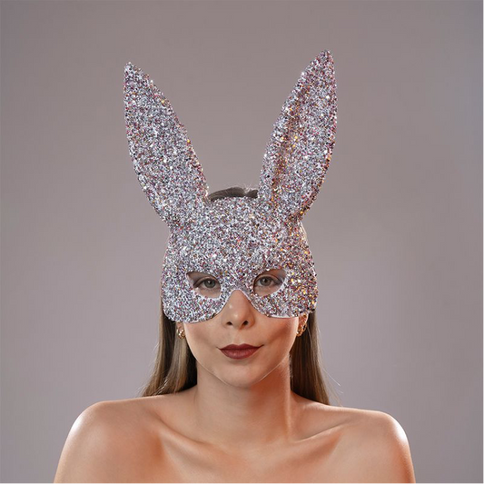Máscara con Orejas de Conejo Blanca - La Maleta Rosada Sex Shop