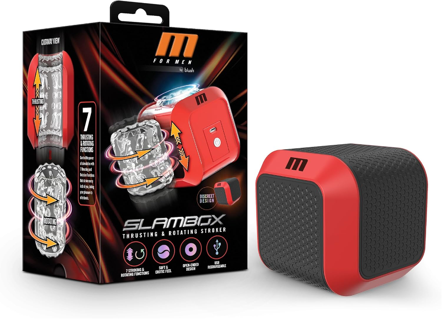 Masturbador Con Rotación y Empuje Slambox M for Men - La Maleta Rosada Masturbador Masculino