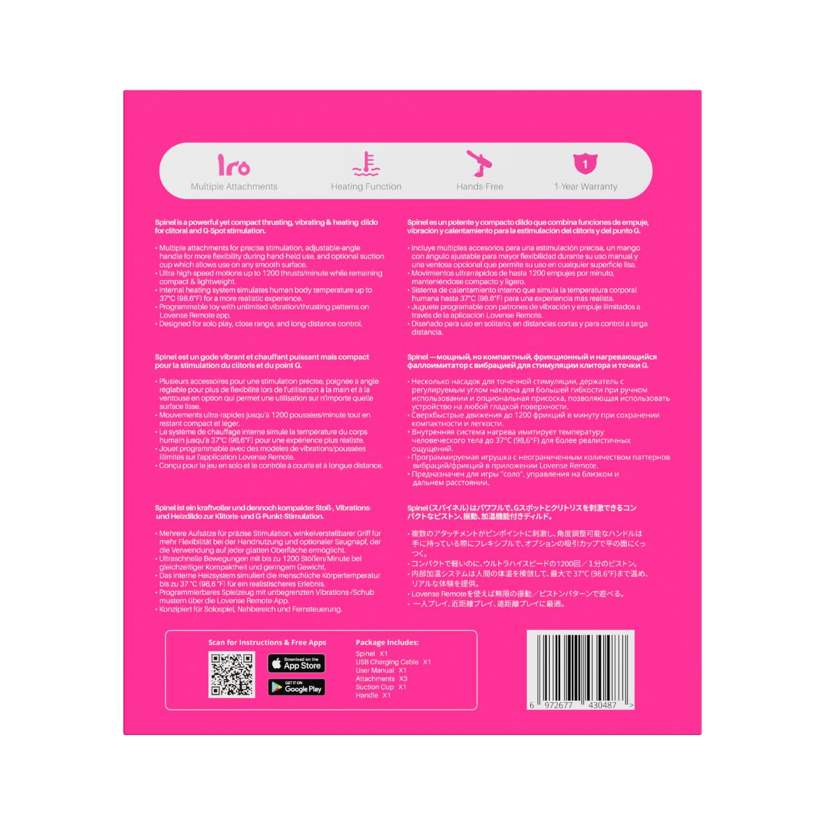 Mini Sex Machine con App Spinel de Lovense - La Maleta Rosada Lovense Sex Machine