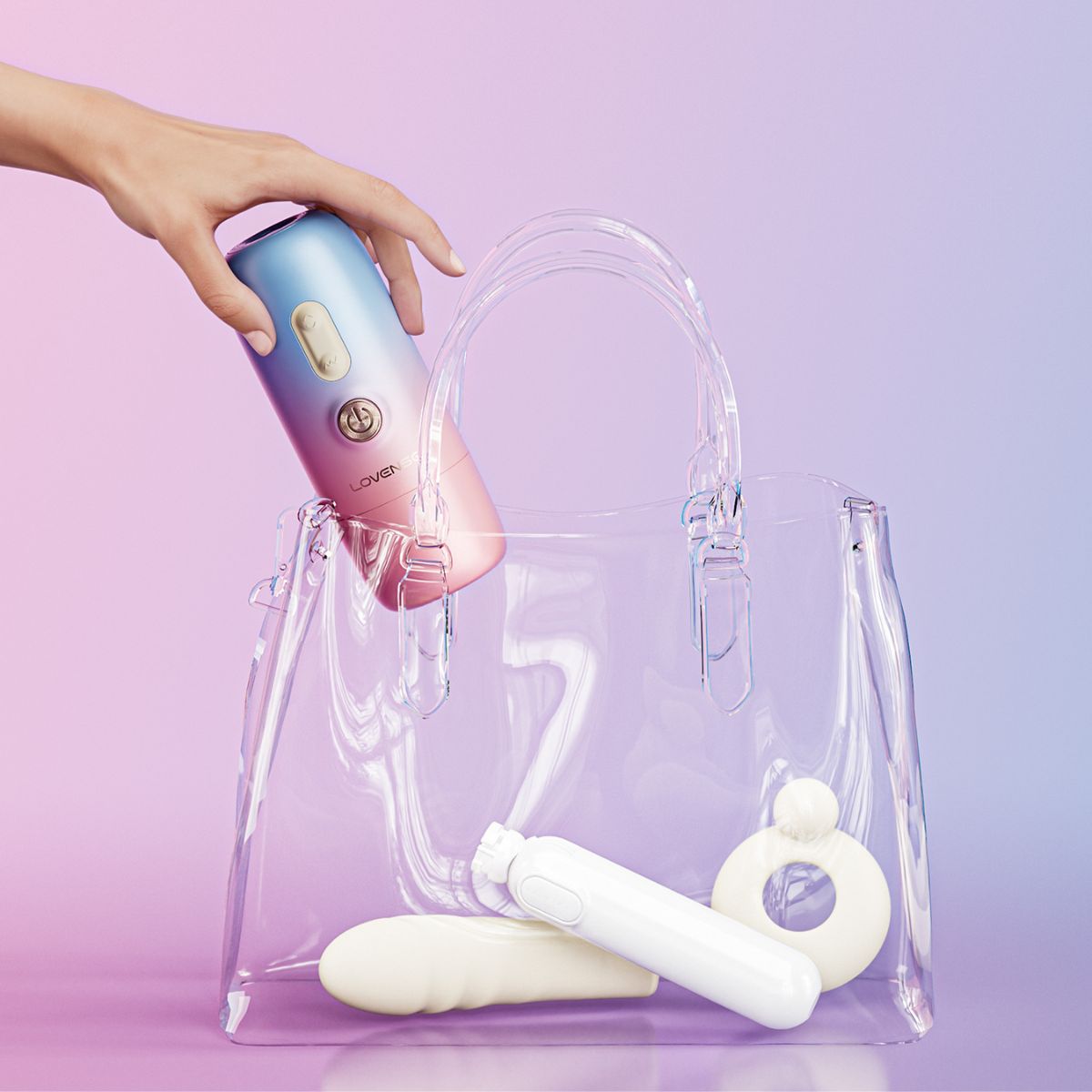 Mini Sex Machine con App Spinel de Lovense - La Maleta Rosada Vibrador Controlado por App