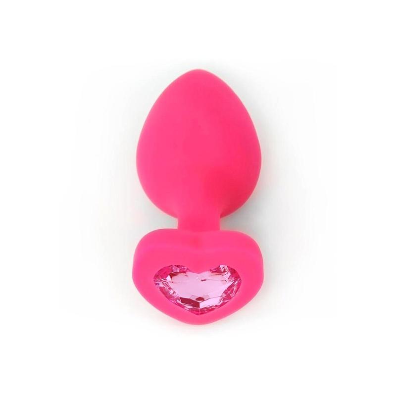 Plug Anal de Silicona con Joya de Corazón Talla S