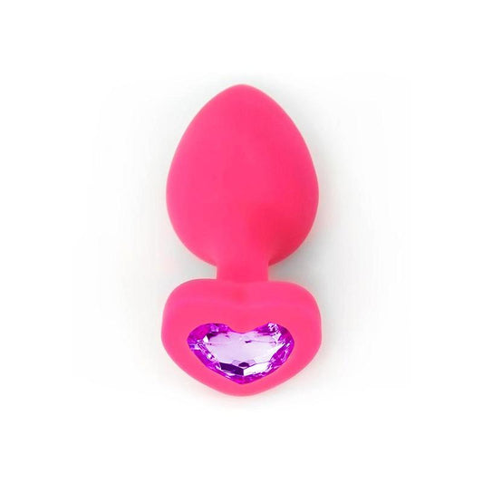 Plug Anal de Silicona con Joya de Corazón Talla S
