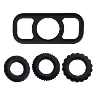 Set de 4 Anillos de Silicona - La Maleta Rosada Sex Shop