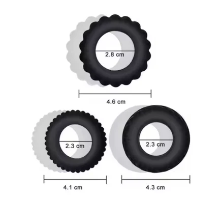 Set de 4 Anillos de Silicona - La Maleta Rosada Tienda Sexual