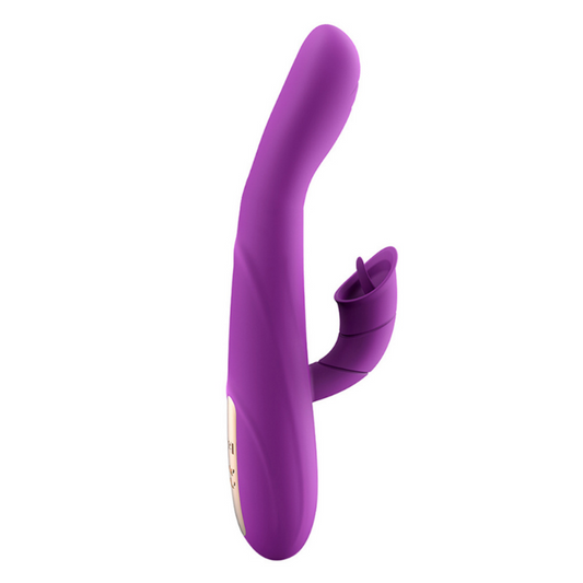 Vibrador Conejo con Lengua y Estimulación de Punto G - La Maleta Rosada Vibrador Femenino