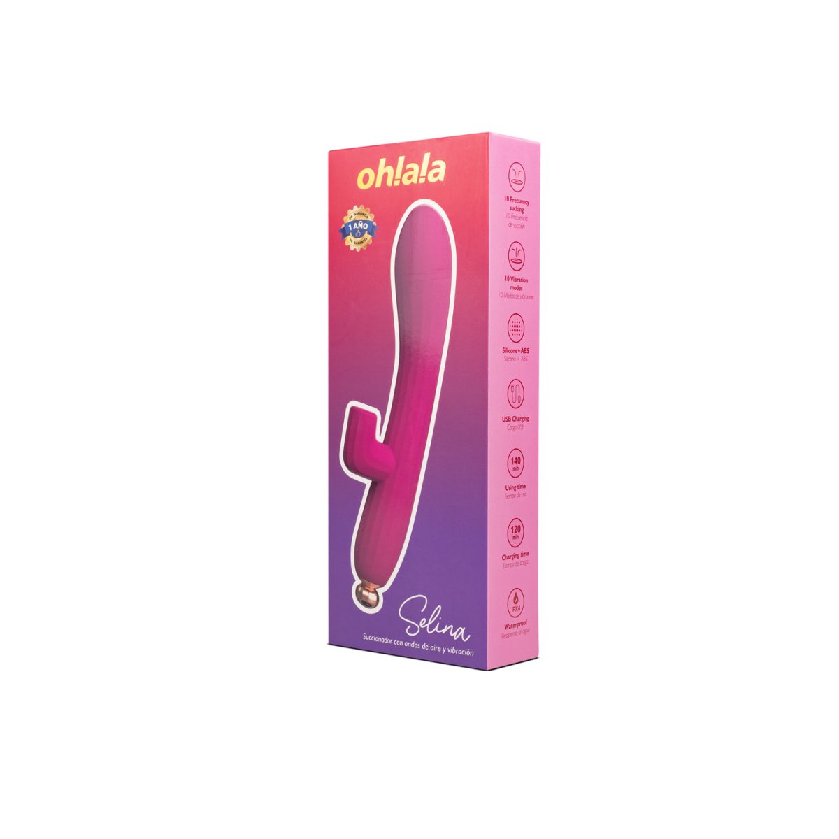 Vibrador Conejo Selina - La Maleta Rosada Juguetes Sexuales
