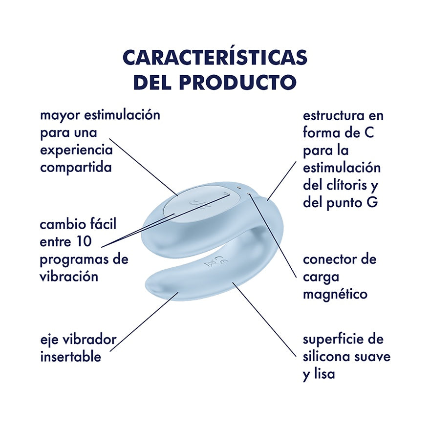 Vibrador Satisfyer Double Joy Para Parejas - La Maleta Rosada Vibrador para Parejas