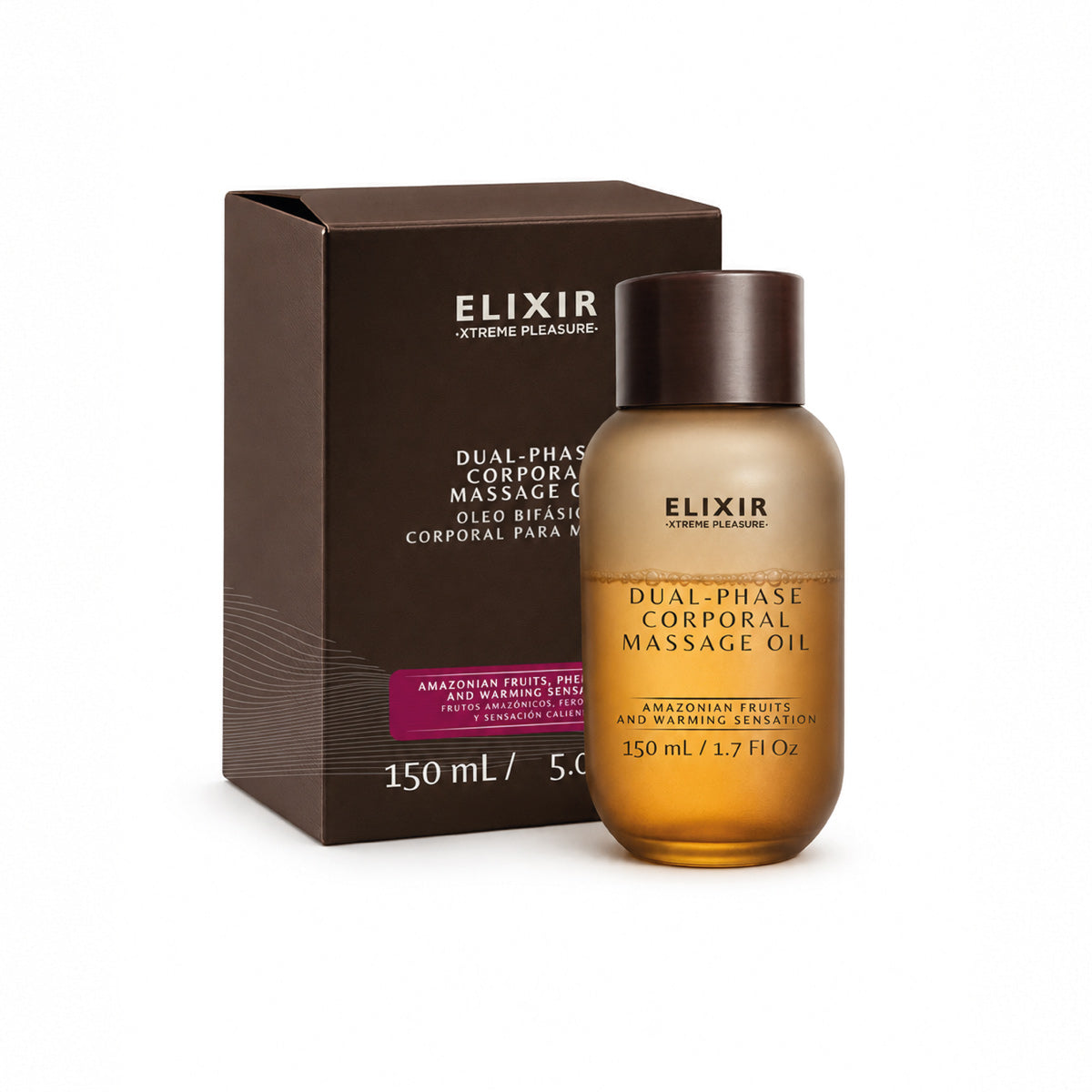 Aceite Bifásico Corporal Elixir - La Maleta Rosada Aceite para Masajes Efecto Calor