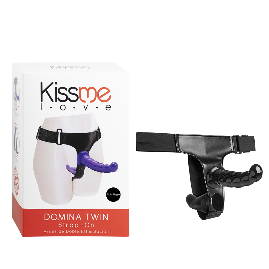 Arnés Doble Domina Twin Strap-On Negro - La Maleta Rosada strap on doble
