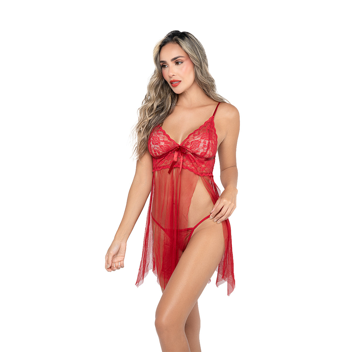 Baby Doll Velvet Lerot - La Maleta Rosada lencería sex shop