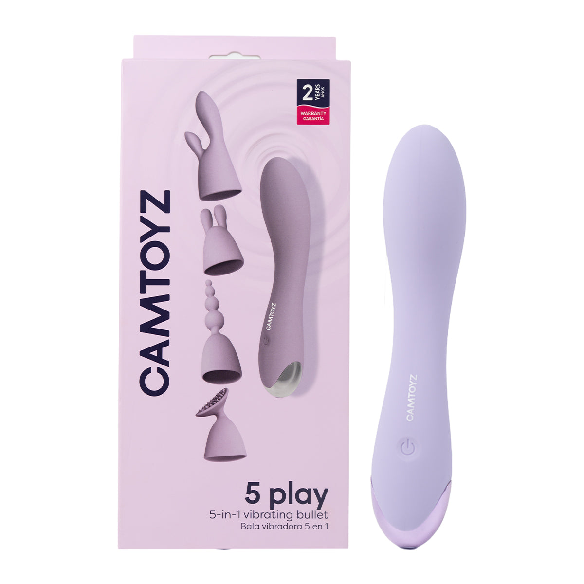 Bala Vibradora 5 Play con 4 Cabezales Camtoyz - La Maleta Rosada Bala Vibradora Recargable