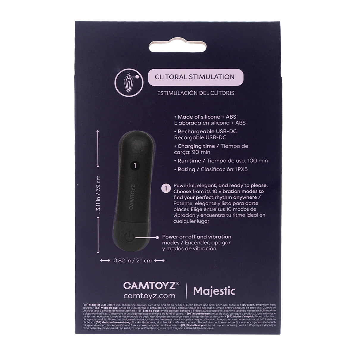 Bala Vibradora Recargable Hazel Camtoyz - La Maleta Rosada Vibrador femenino discreto