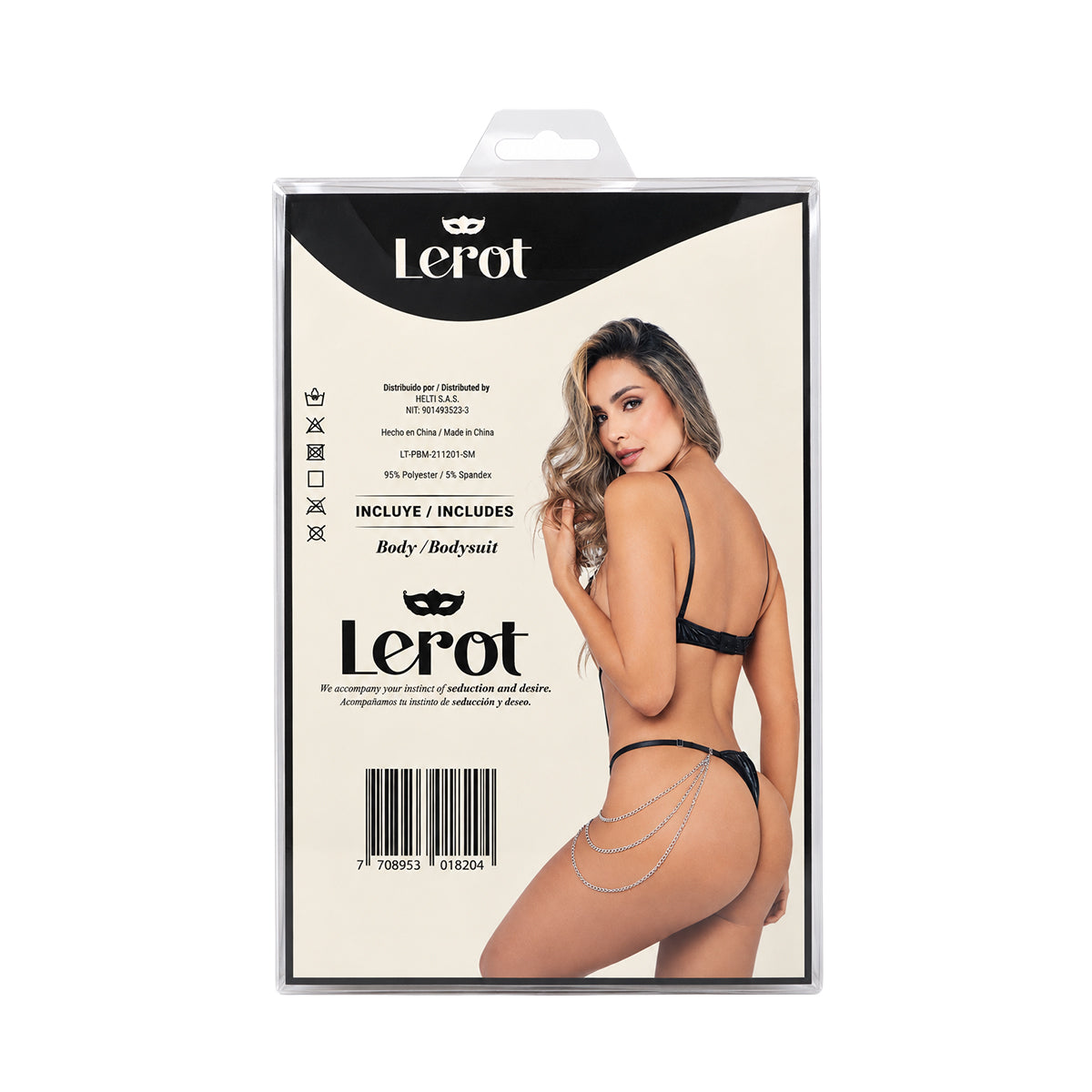 Body Passion Lerot - La Maleta Rosada body con cadenas