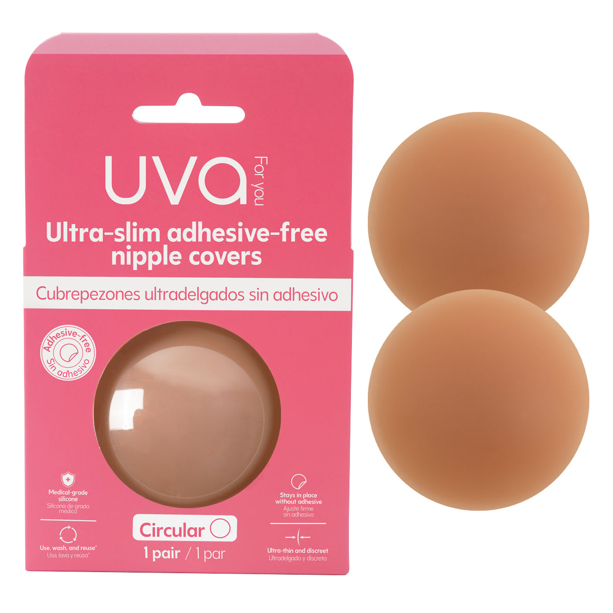 Cubrepezones sin Adhesivo UVA - La Maleta Rosada cubre pezones para piel sensible