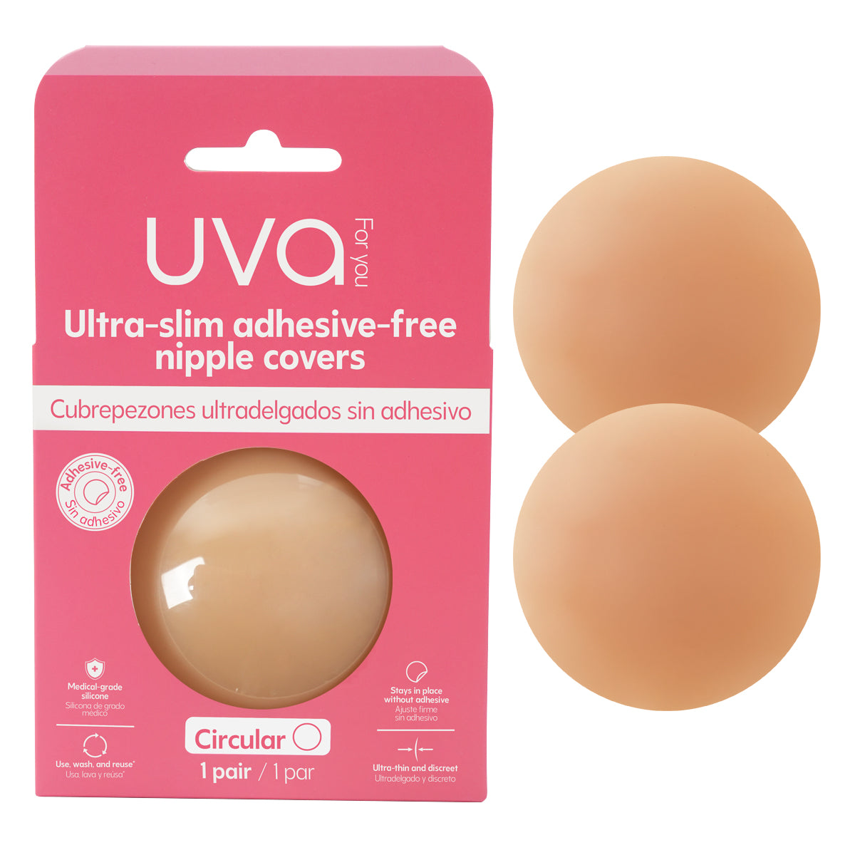 Cubrepezones sin Adhesivo UVA - La Maleta Rosada tapapezones de silicona sin pegante