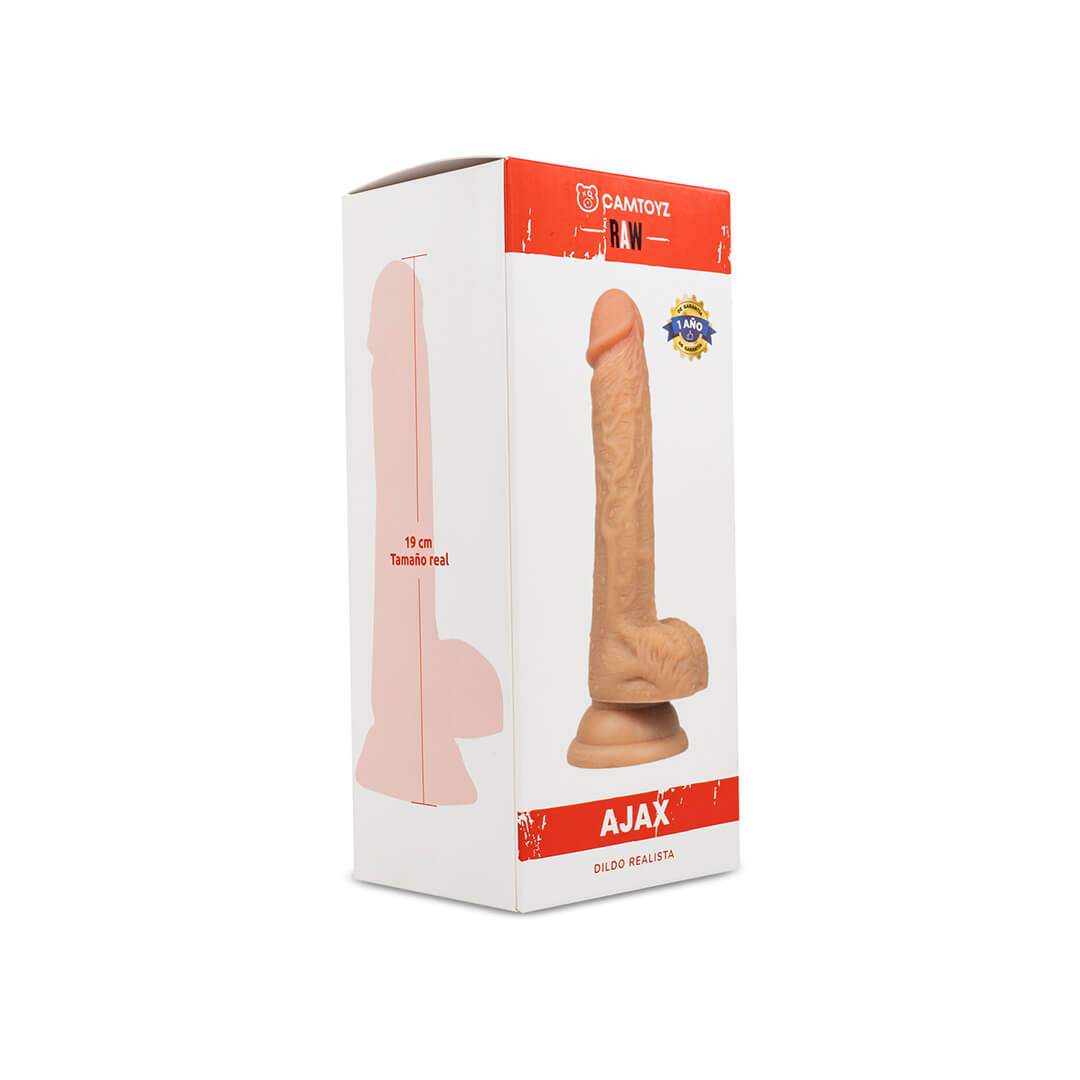 Dildo realista Ajax Camtoyz 19cm - La Maleta Rosada Dildo de Silicona
