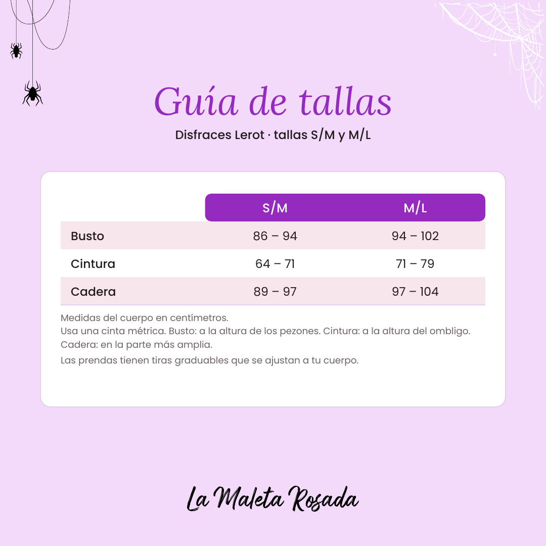 Guía de tallas Lerot - La Maleta Rosada