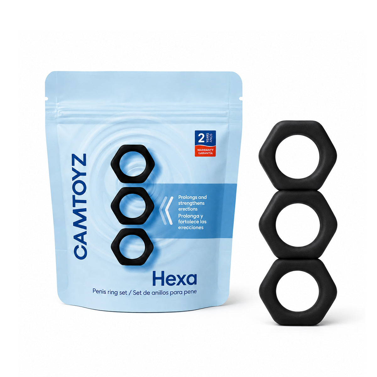 Set de 3 Anillos para el Pene Hexa Camtoyz - La Maleta Rosada anillos para el pene