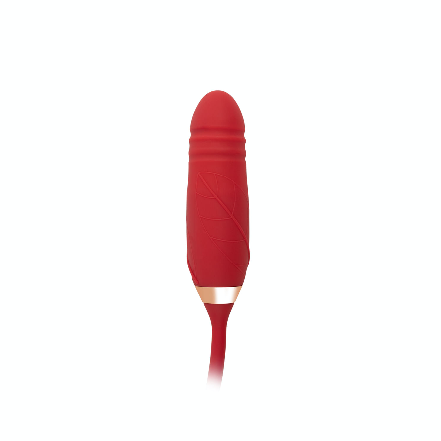 Vibrador de Rosa con Lengua y Empuje Rojo - La Maleta Rosada juguetes para pezones