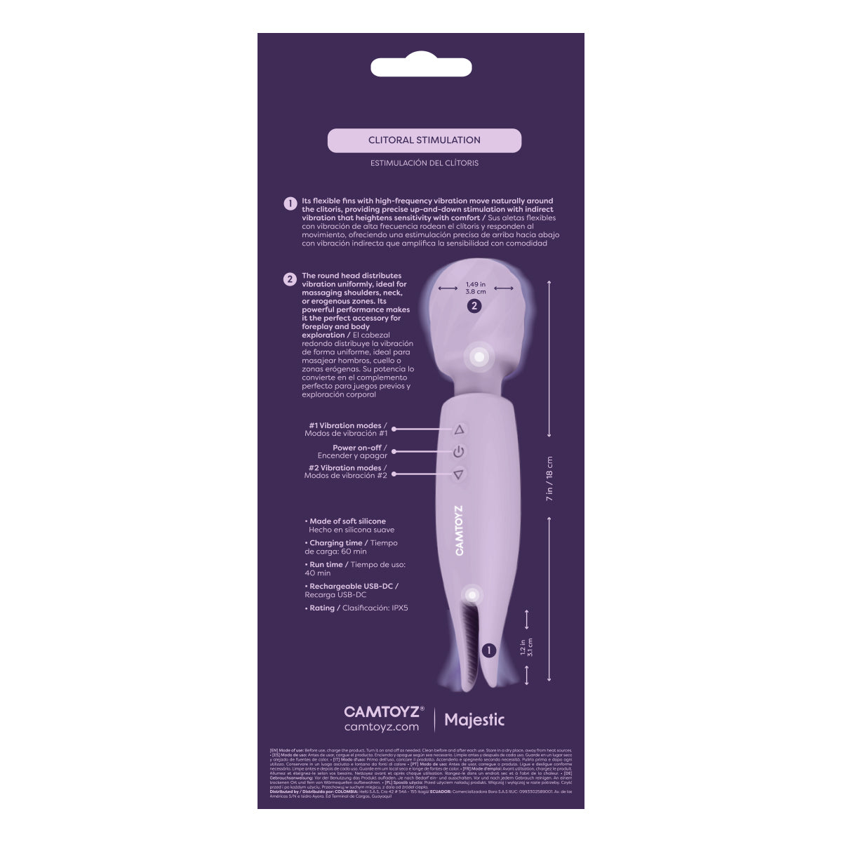 Vibrador Double Wand Camtoyz - La Maleta Rosada tienda erótica