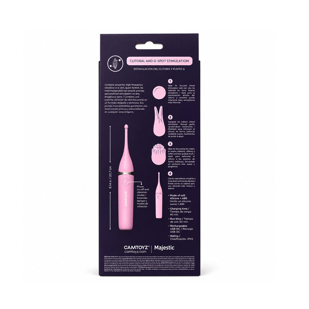 Vibrador Triple Tip con 3 Puntas Camtoyz - La Maleta Rosada sex shop