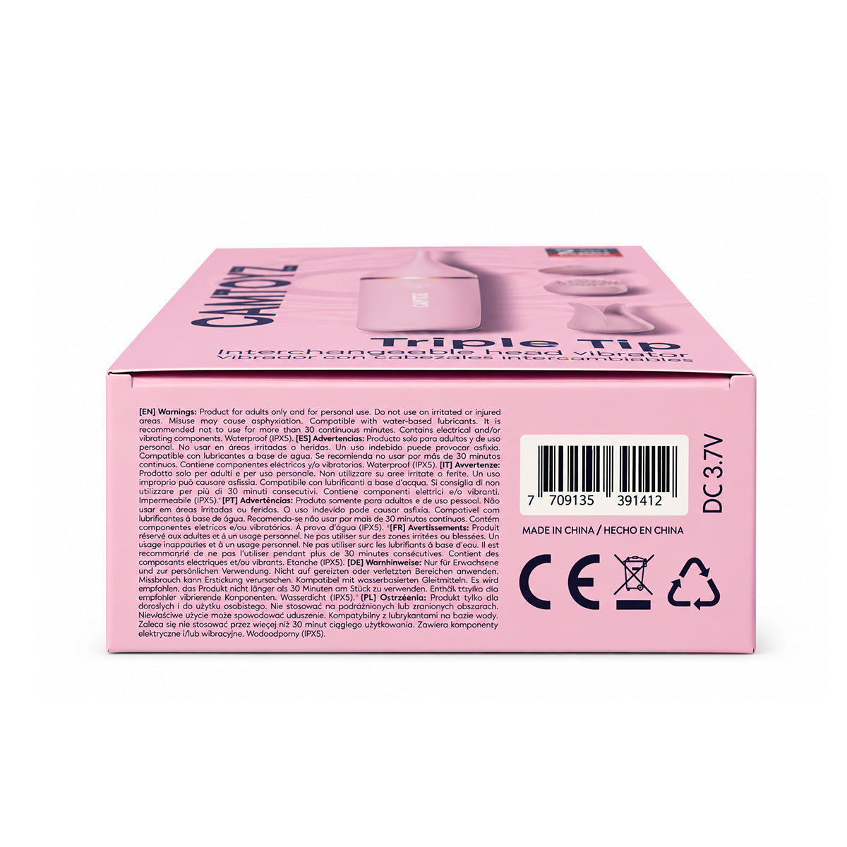 Vibrador Triple Tip con 3 Puntas Camtoyz - La Maleta Rosada tienda erótica